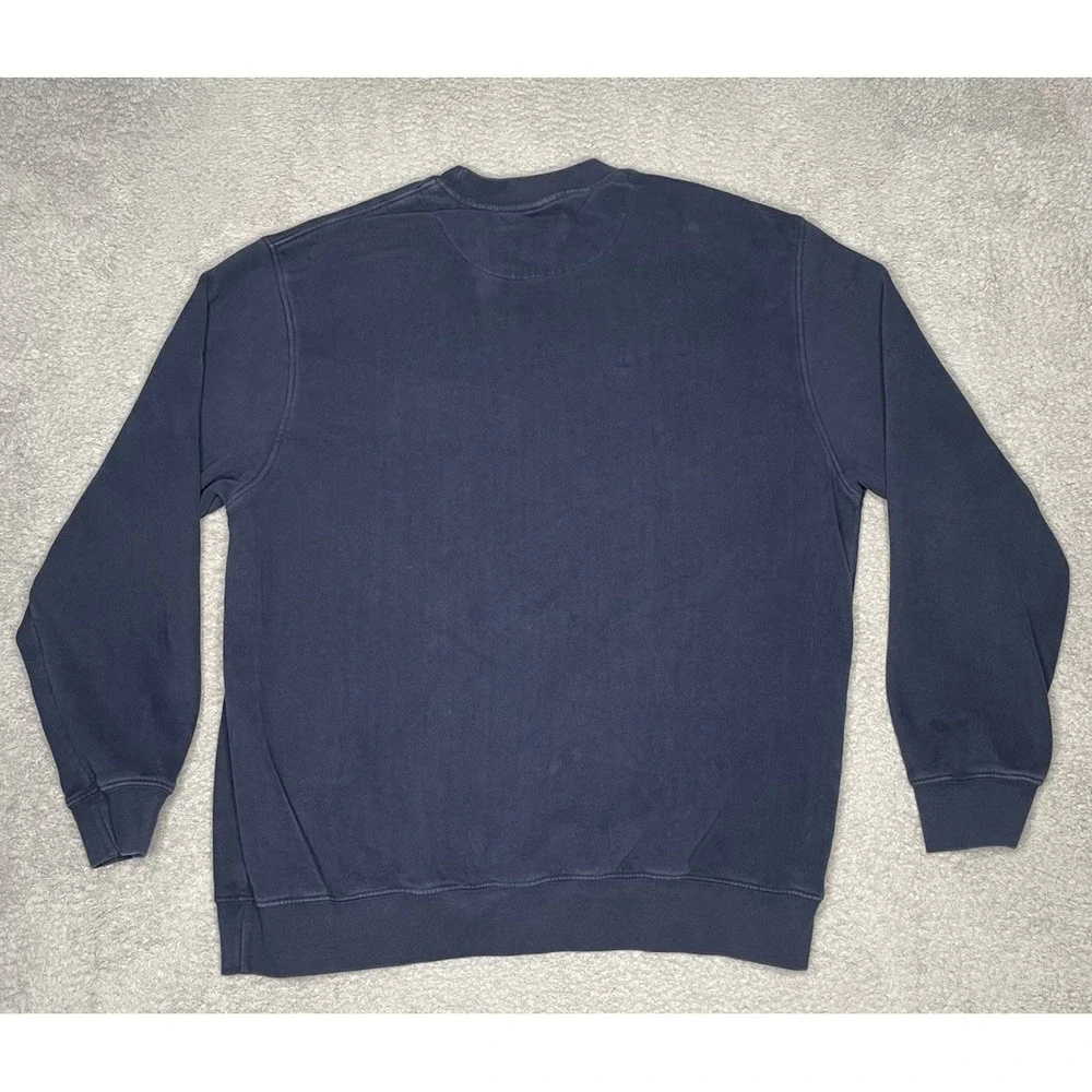 Vintage Nike Y2K Sweatshirt Men XL Navy Blue Embroidered Spell Out Logo Pullover